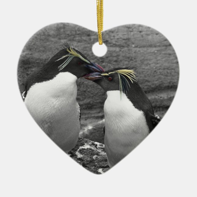 Penguin-Farbenexplosion Keramik Ornament (Vorne)