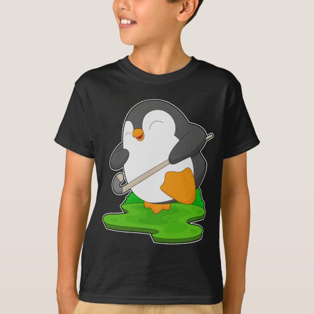 Penguin Field Hockey Hockey-Stick T-Shirt (Vorderseite)
