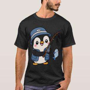 Penguin Fisher – Süßes Kawaii-Fischfang-Tier-Des T-Shirt