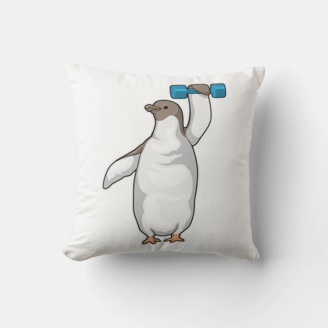 Penguin Fitness Dumbell Kissen (Vorderseite)