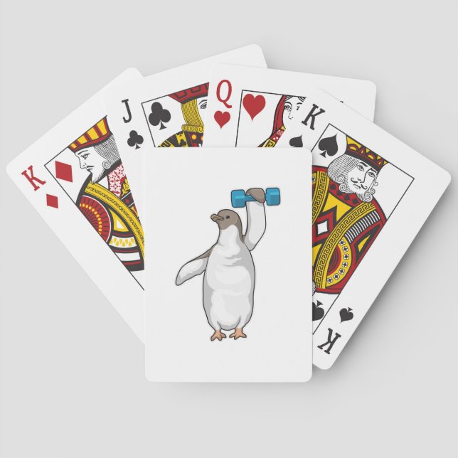 Penguin Fitness Dumbell Spielkarten (Rückseite)