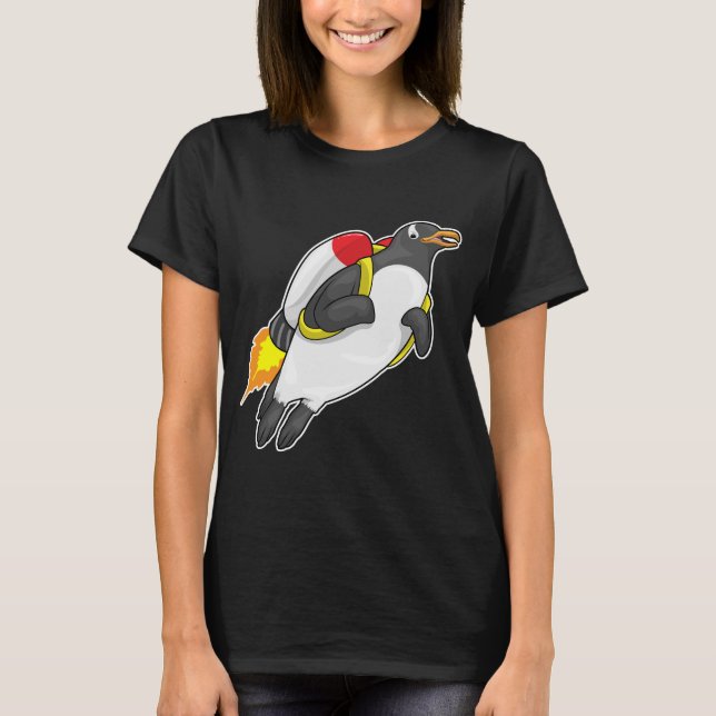 Penguin Flying Jetpack T-Shirt (Vorderseite)