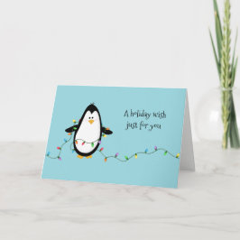 Penguin Fun Urlaub Lights Weihnachtsgrüße Feiertagskarte