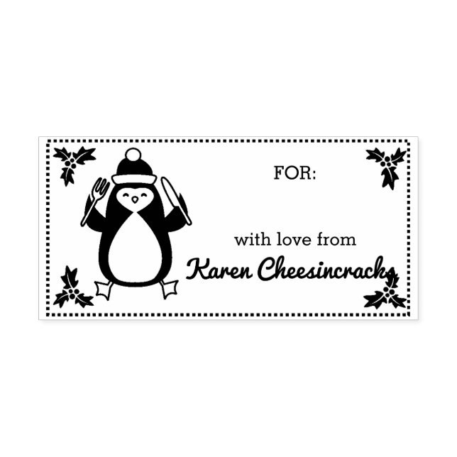 Penguin Gabel Weihnachtsessen aus der Küche Permastempel (Design)