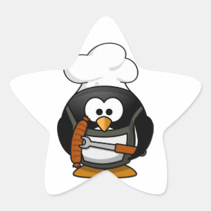 Penguin Grill Stern-Aufkleber