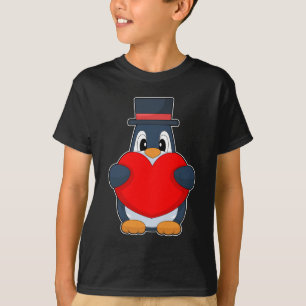 Penguin Groom Heart Wedding T-Shirt