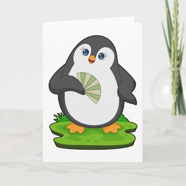 Penguin Hand fan Karte (Vorderseite)