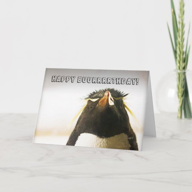 Penguin Happy Birthday Card Karte (Vorderseite)