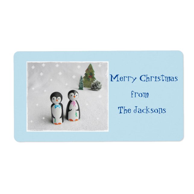 Penguin Happy Christmas-Geschenktag (Vorne)