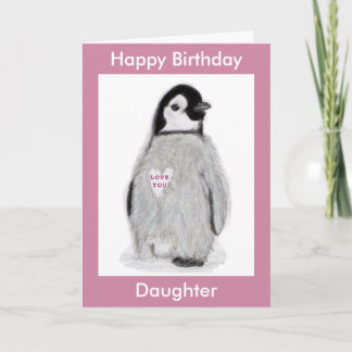 Penguin Heart carte d'anniversaire fille maman etc