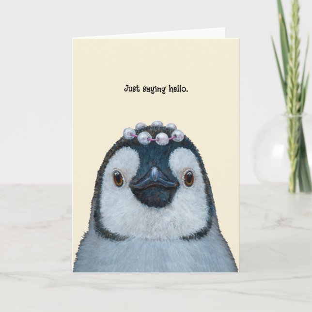 penguin hello card karte (Vorderseite)