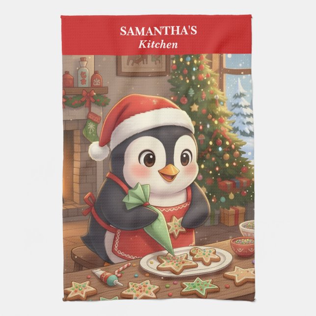 Penguin Holiday Backen Küchentuch (Vertikal)