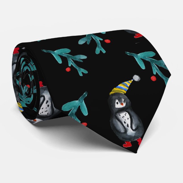 Penguin Holidays Mood Neck Tie Krawatte (Gerollt)