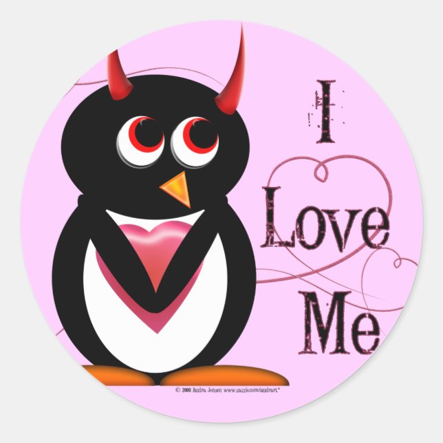 Penguin I LOVE ME stickers (Devant)
