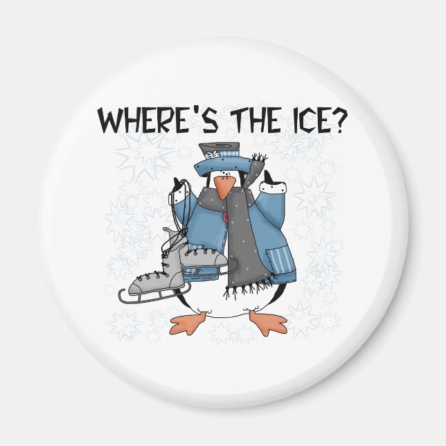 Penguin Ice Skaten Magnet (Vorne)