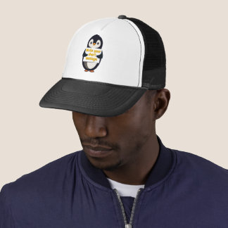 Penguin illustration holding customizable sign truckerkappe
