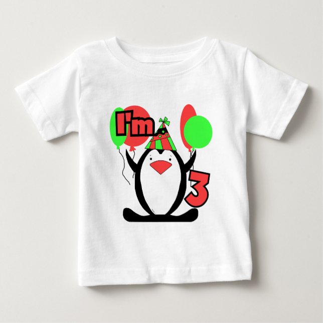 Penguin I'm 3 Anniversaire Tshirts et cadeaux (Devant)