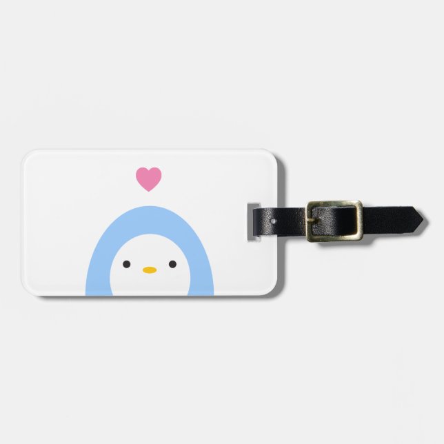 Penguin im Liebe-Gepäck-Umbau Gepäckanhänger (Vorderseite horizontal)