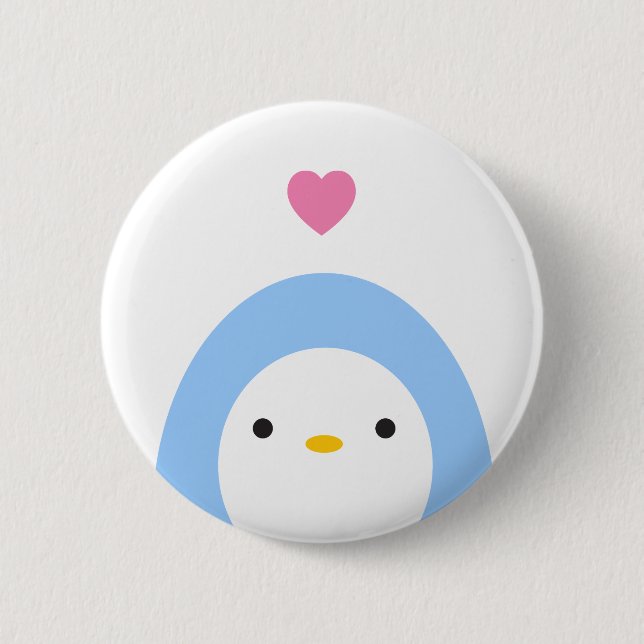 Penguin im Liebe-Knopf Button (Vorderseite)