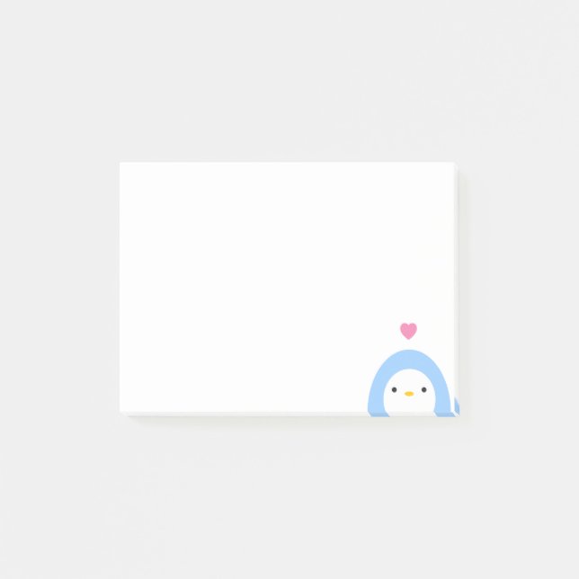 Penguin in den Liebe-Post-Itanmerkungen Post-it Klebezettel (Vorderseite)