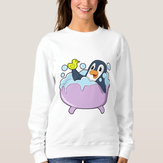 Penguin in der Badewanne mit Duck Sweatshirt (Vorderseite)