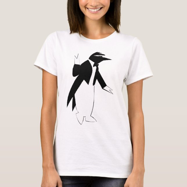 Penguin in einem Tuxedo - cool als Eis-Hipster T-Shirt (Vorderseite)