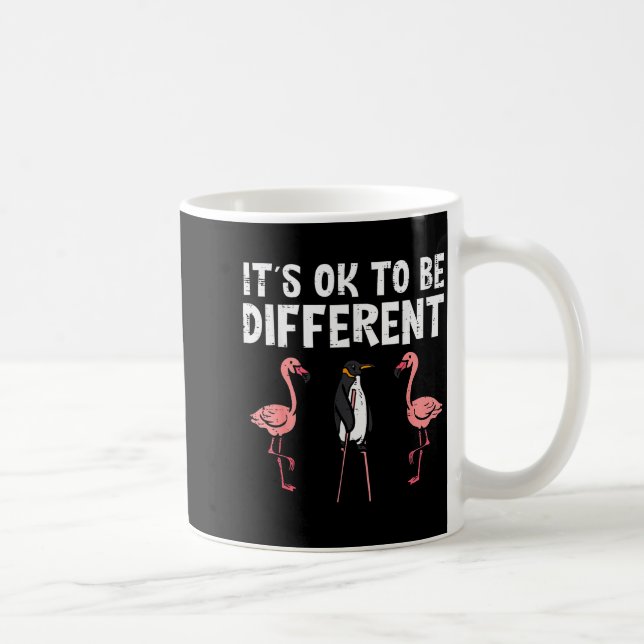 Penguin Its Okay To Be Different Flamingo Men Wome Kaffeetasse (Rechts)
