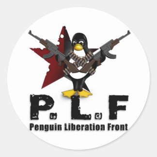 Penguin Liberation Front Runder Aufkleber