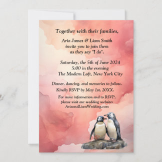 Penguin Liebe Hochzeitseinladung Einladung