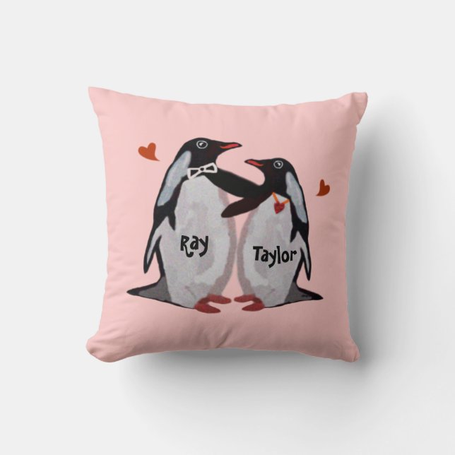 Penguin-Liebe-Kissen Kissen (Vorderseite)
