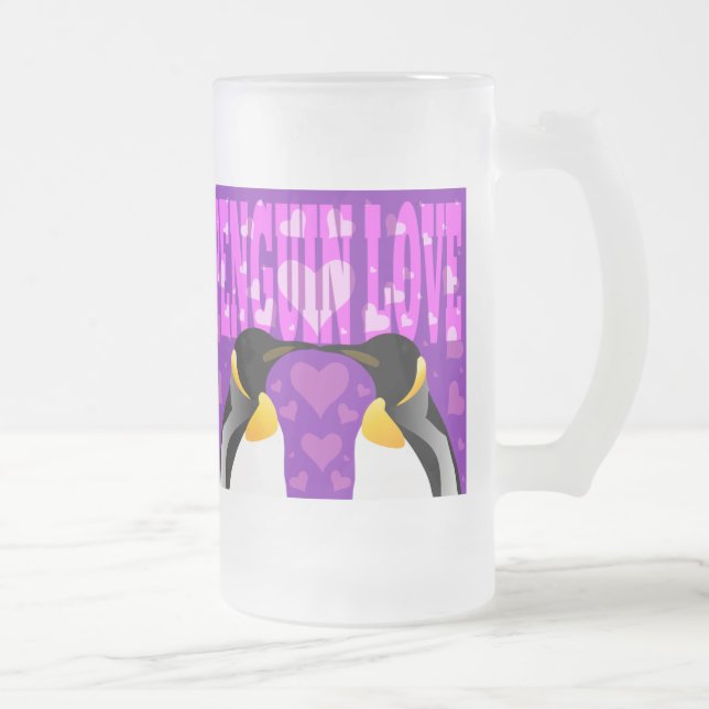 Penguin-Liebe! Mattglas Bierglas (Rechts)