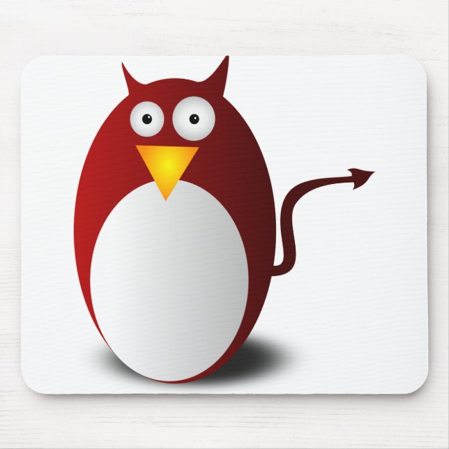 Penguin Linux Tux Ubuntu Devil Evil Demon Mousepad (Vorne)