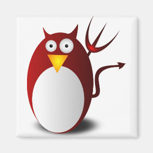 Penguin Linux Tux Ubuntu Devil Trident Lucifer Magnet