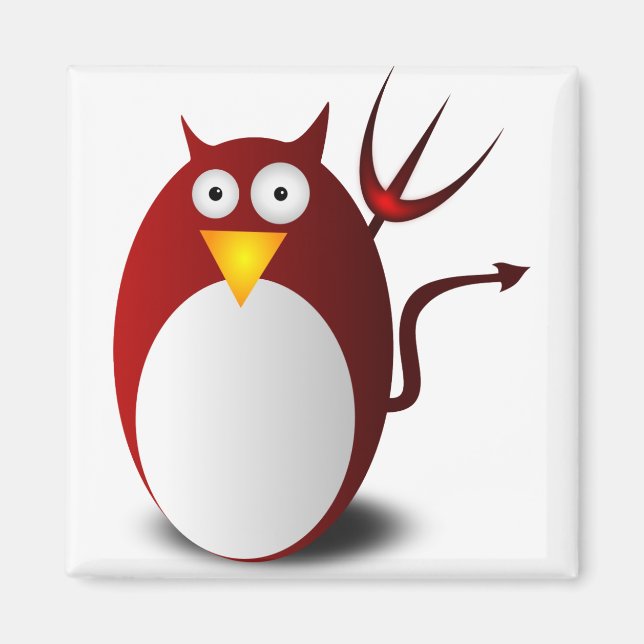 Penguin Linux Tux Ubuntu Devil Trident Lucifer Magnet (Vorne)