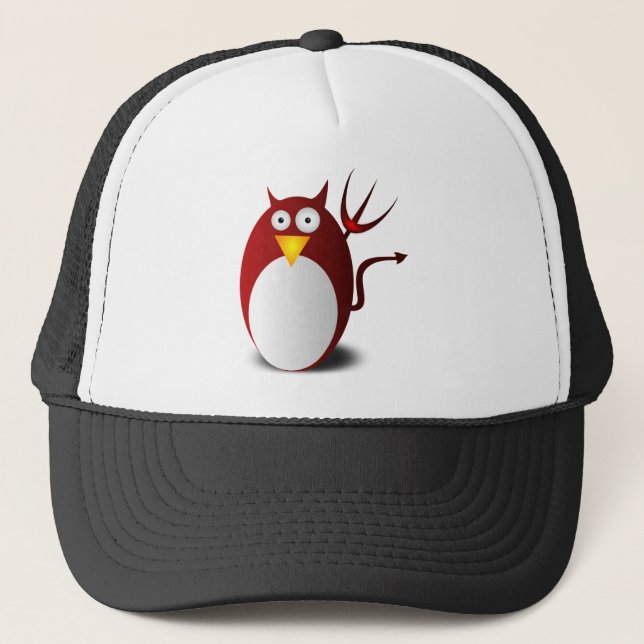 Penguin Linux Tux Ubuntu Devil Trident Lucifer Truckerkappe (Vorderseite)