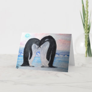 Penguin Love Bird Note Card Karte