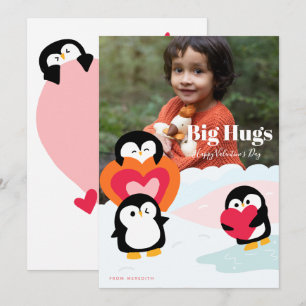 Penguin Love Hugs Enfants Carte de voeux photo