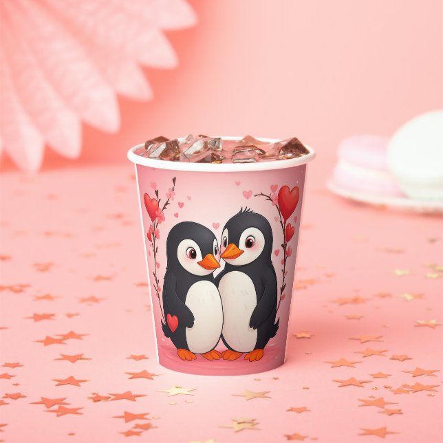 Penguin Love Paper Cups Pappbecher (Insitu)