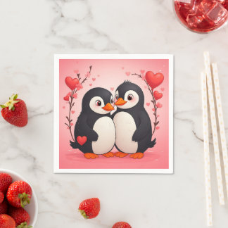 Penguin Love Paper Napkins Serviette