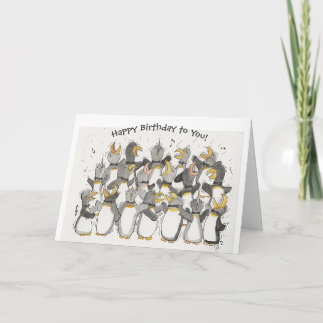 Penguin Lovers Geburtstagskarte Karte (Vorderseite)