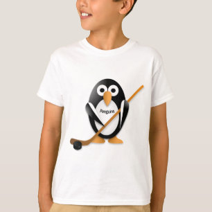 Penguin mit Hockeystick T-Shirt