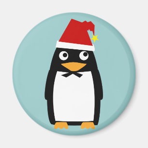 Penguin mit Weihnachtsmannmütze Magnet
