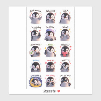 Penguin Moodies – Süße Ausdruck-Sticker-Packung Aufkleber
