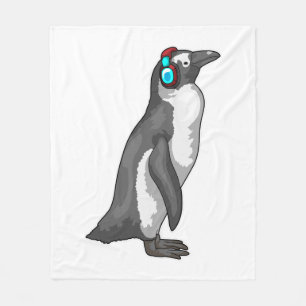 Penguin Musik Kopfhörer Fleecedecke