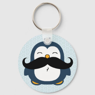 Penguin Mustache Trend Schlüsselanhänger
