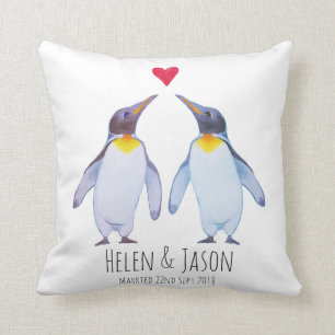 Penguin-Name-Paar-Geschenkthrow-Kissen Kissen