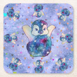 Penguin named Button Rechteckiger Pappuntersetzer<br><div class="desc">The Lucky Charms they are a group of very lucky and cute Friends of Animals with beautiful and colorful patterns spreading luck as they go along the road of happy life journey. Hi I'm a Penguin from the universe of luck and my name is Button just like the lucky button...</div>
