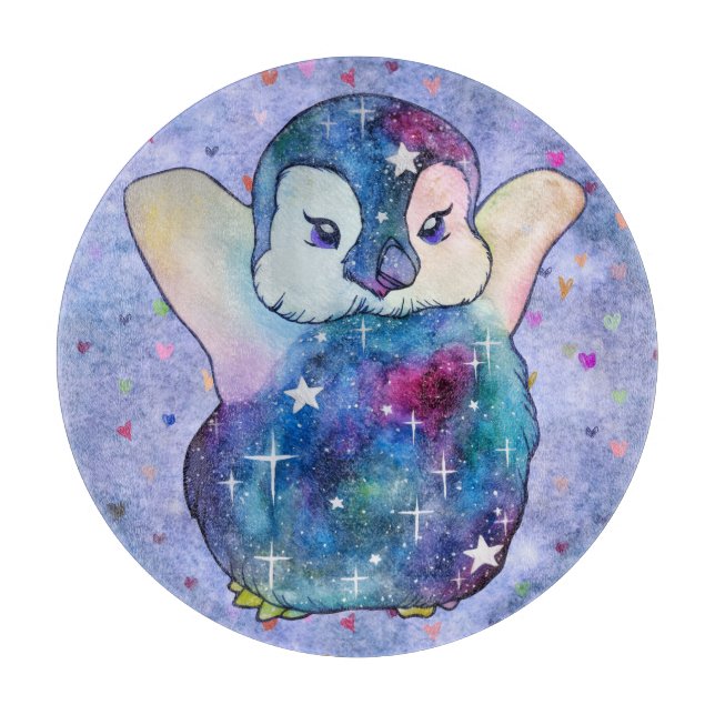 Penguin named Button Schneidebrett (Vorderseite)