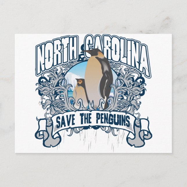 Penguin North Carolina Postkarte (Vorderseite)