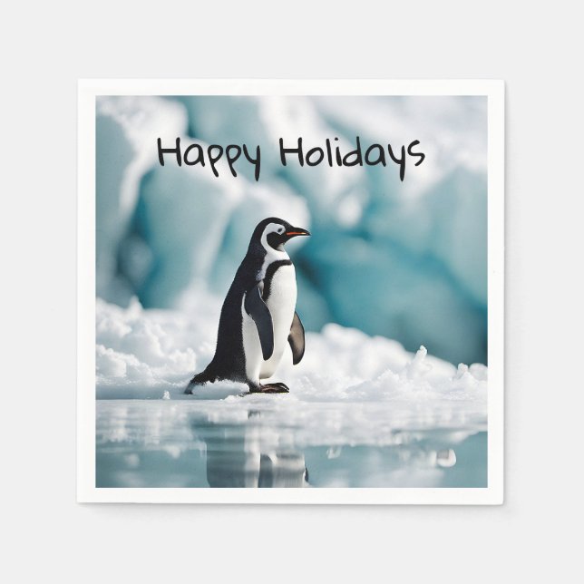 Penguin On Iceberg Serviette (Vorderseite)